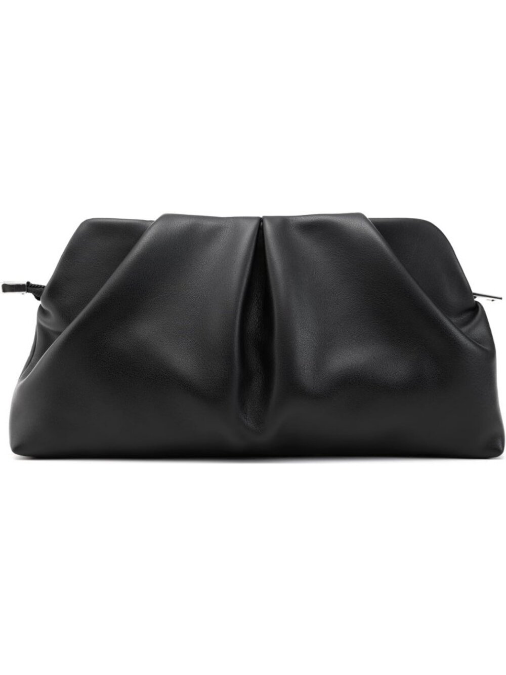 Women's Black Pleated Pu Clutch Purse For Dressy With Chain Formal Handbag